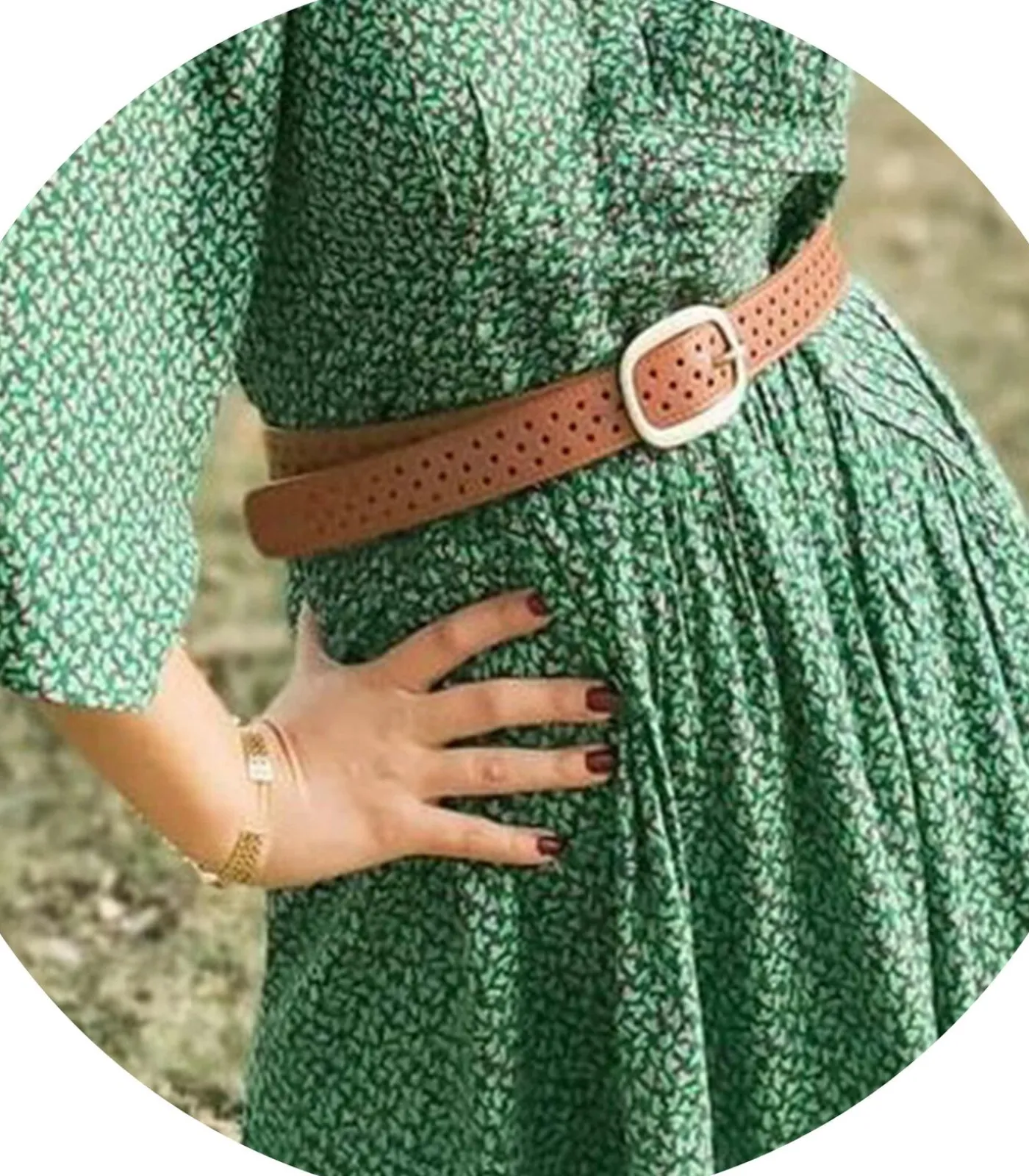 DAMES ISOTONER opengewerkte riem voor dames