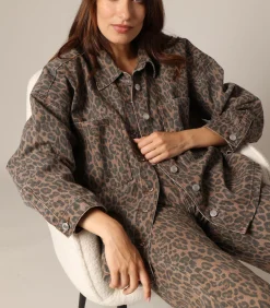 Hot CAMINA - Overhemd van 100% katoen met luipaardprint DAMES Jassen