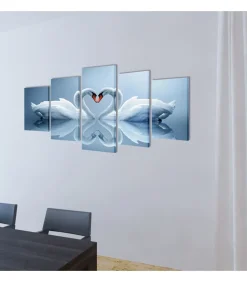 Clearance Canvas muurdruk set Zwaan 100 x 50 cm Decoratie