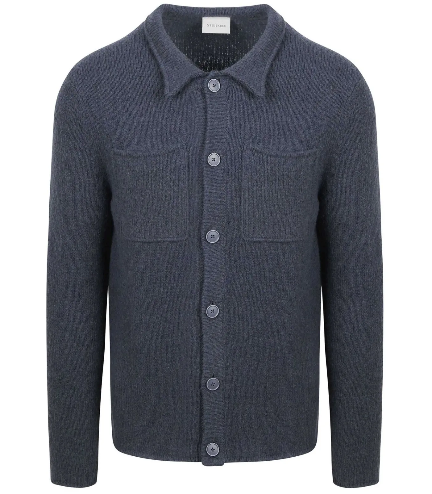 Heren Suitable Cardigan Boiled Wool Blauw