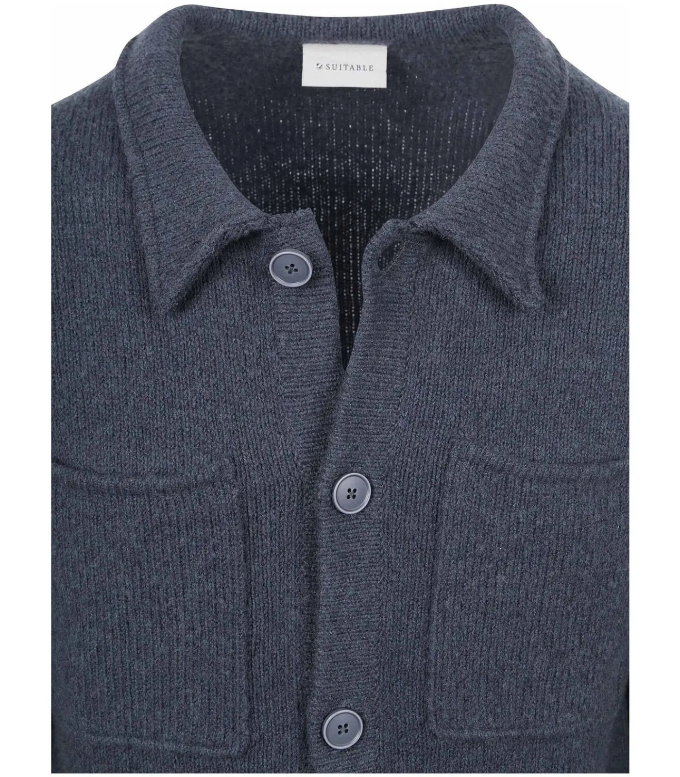 Heren Suitable Cardigan Boiled Wool Blauw