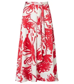 Carissa Print Rok Rood / Wit DAMES Rokken