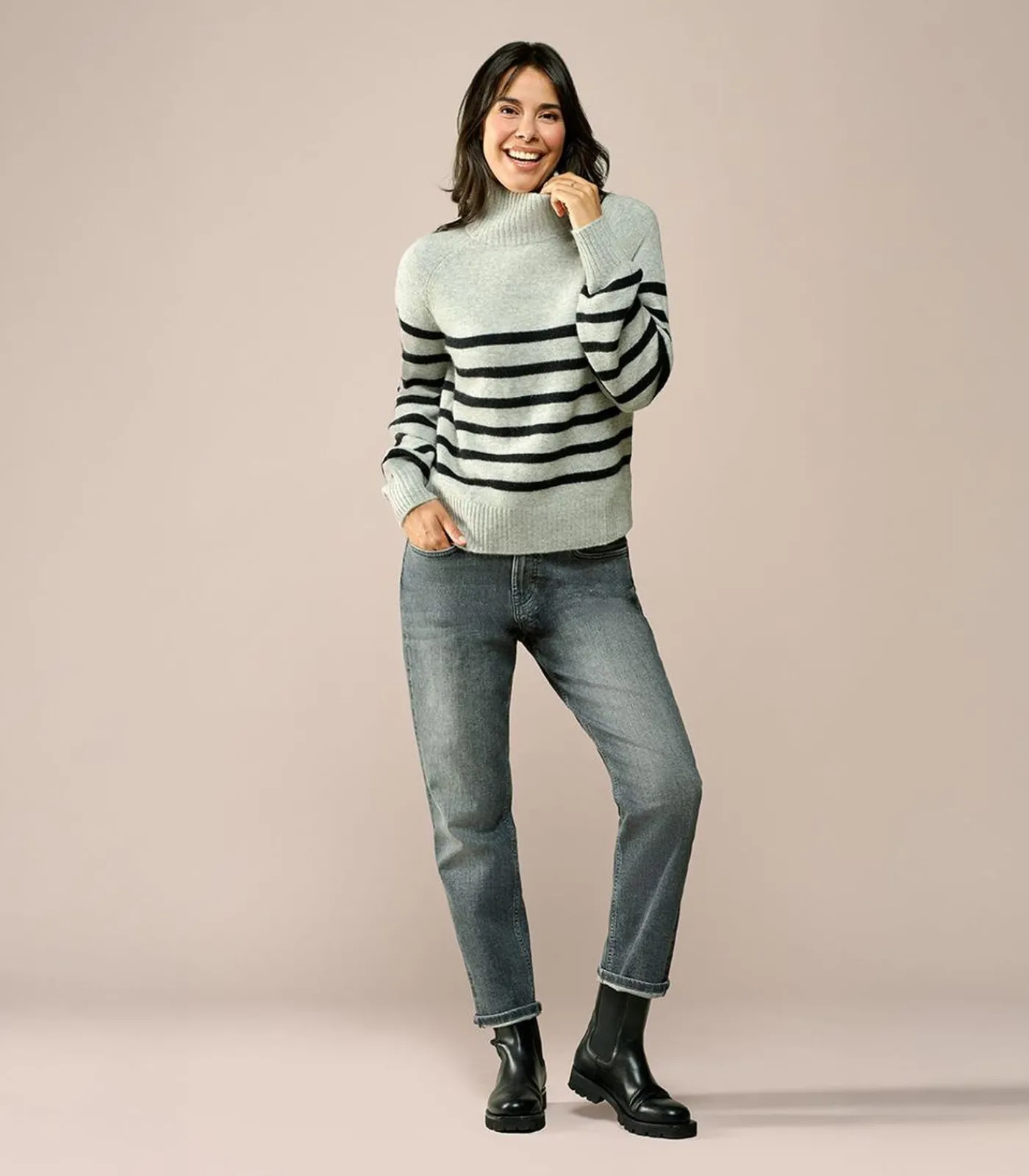 DAMES Mart Visser Caroline Tensen Danville Streep Trui Grijs / Zwart