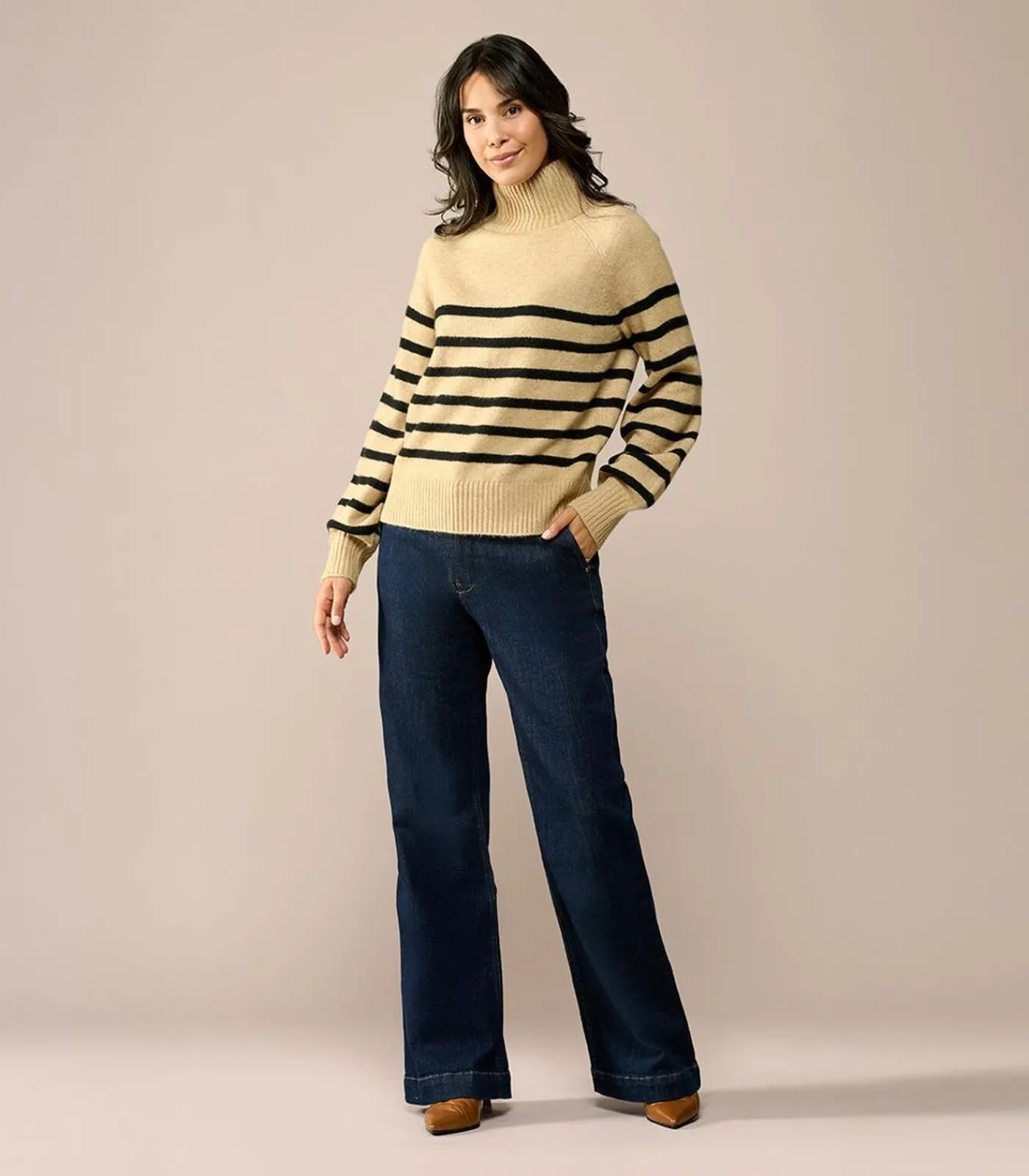 DAMES Mart Visser Caroline Tensen Danville Streep Trui Zand/Zwart