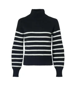 Discount Caroline Tensen Danville Streep Trui Zwart / Wit DAMES Truien & Cardigans