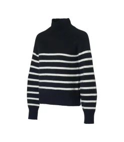 Discount Caroline Tensen Danville Streep Trui Zwart / Wit DAMES Truien & Cardigans