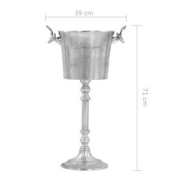 Clearance Champagnekoeler 39x29x71 cm massief aluminium zilverkleurig Decoratie