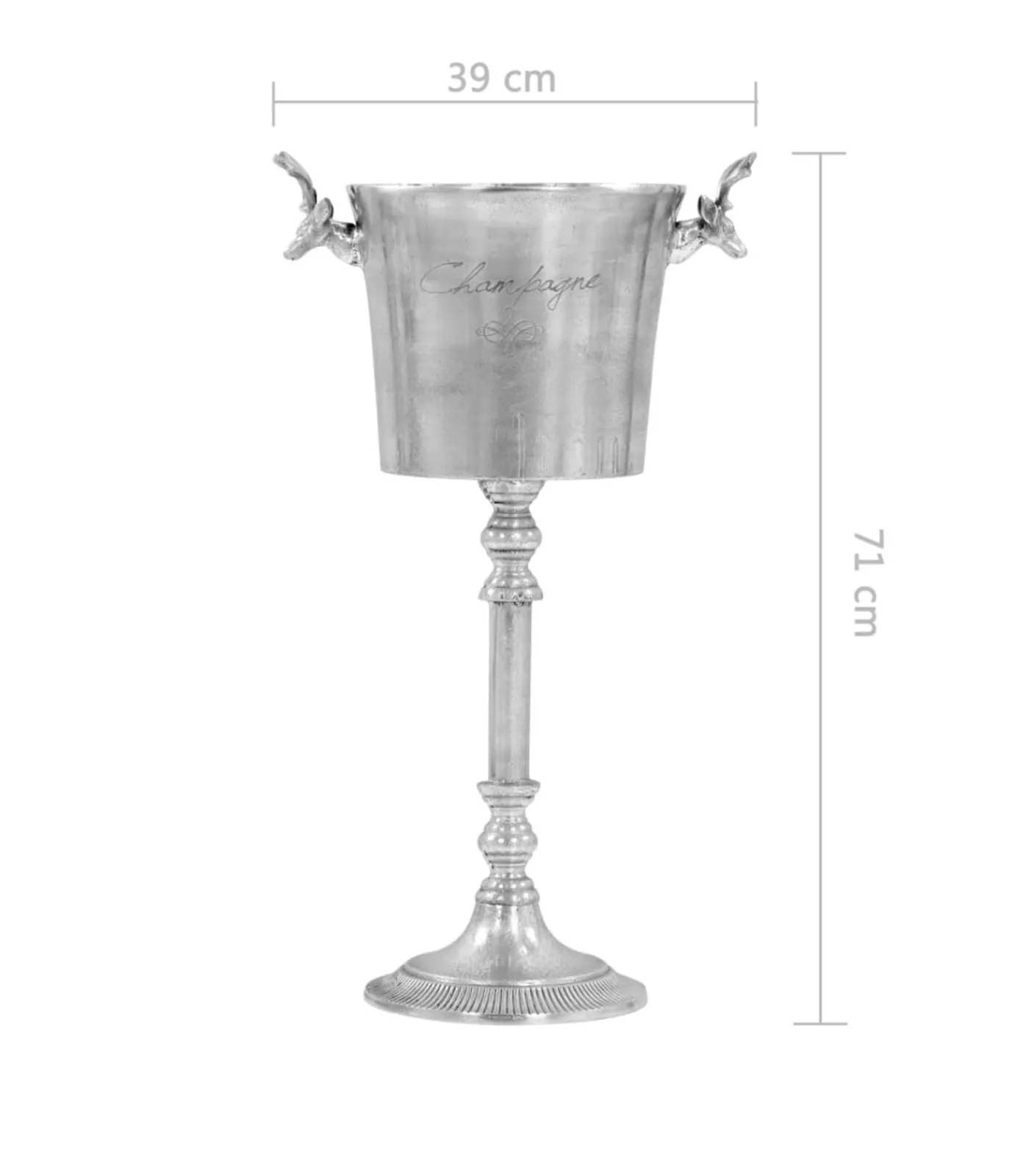 Clearance Champagnekoeler 39x29x71 cm massief aluminium zilverkleurig Decoratie