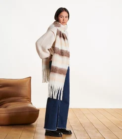 Sale Écharpe écrue met brede strepen DAMES Sjaals