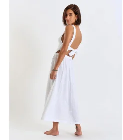 Best Chique witte lange jurk HELOISE CHERYLL DAMES Badmode