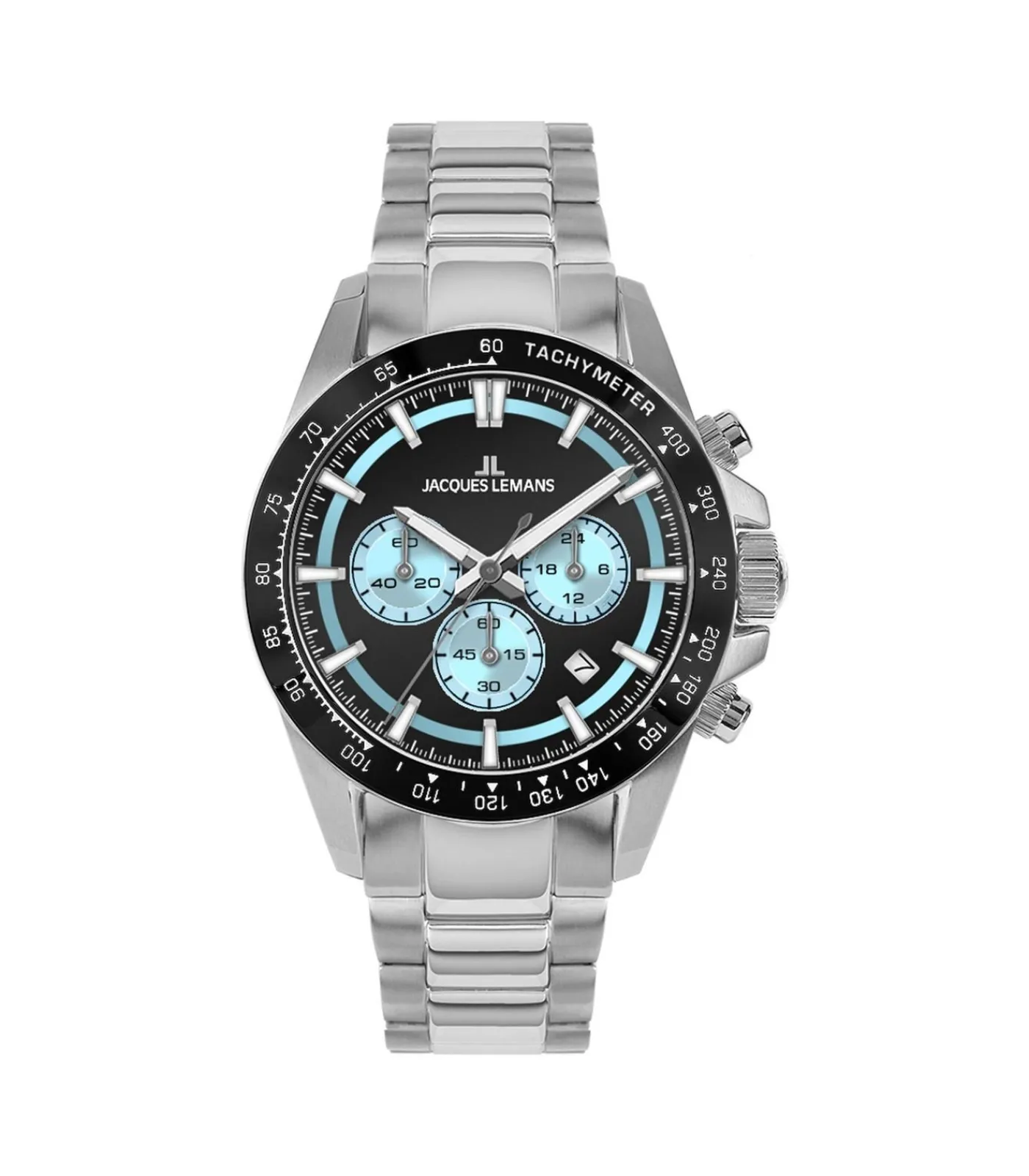DAMES Jacques Lemans Chronograaf Liverpool Black - Light blue