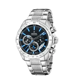 Hot Chronograaf Timeless Chronograph Black - Blue DAMES Horloges