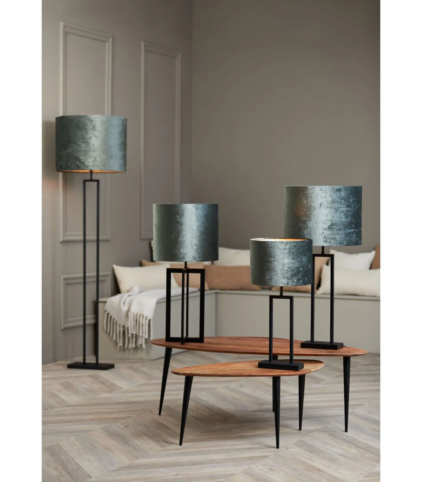 Cilinder Lampenkap Gemstone - Antraciet - Ø30x21cm Lampenkappen