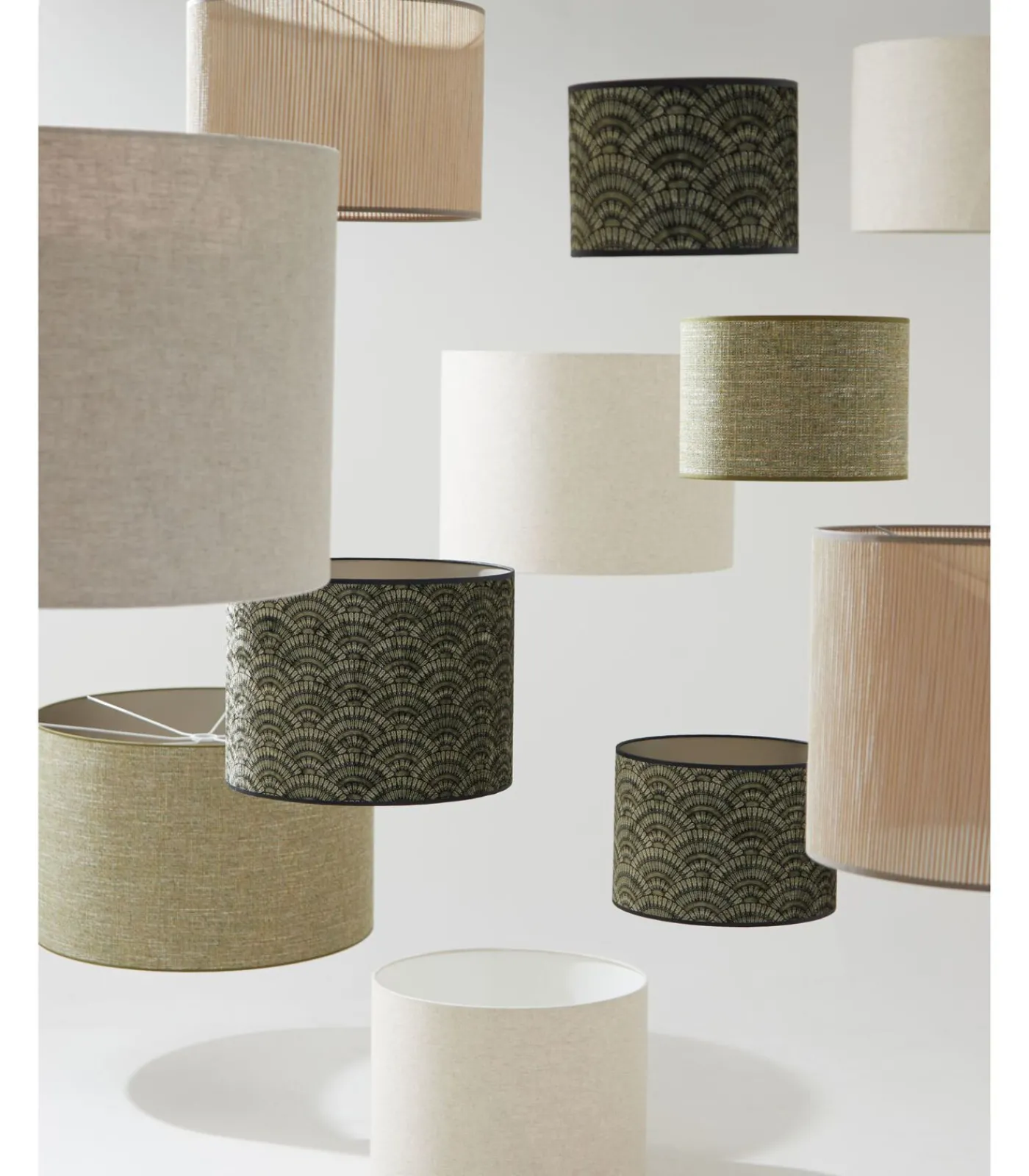 Discount Cilinder lampenkap Livigno - Bruin - Ø50x38cm Lampenkappen