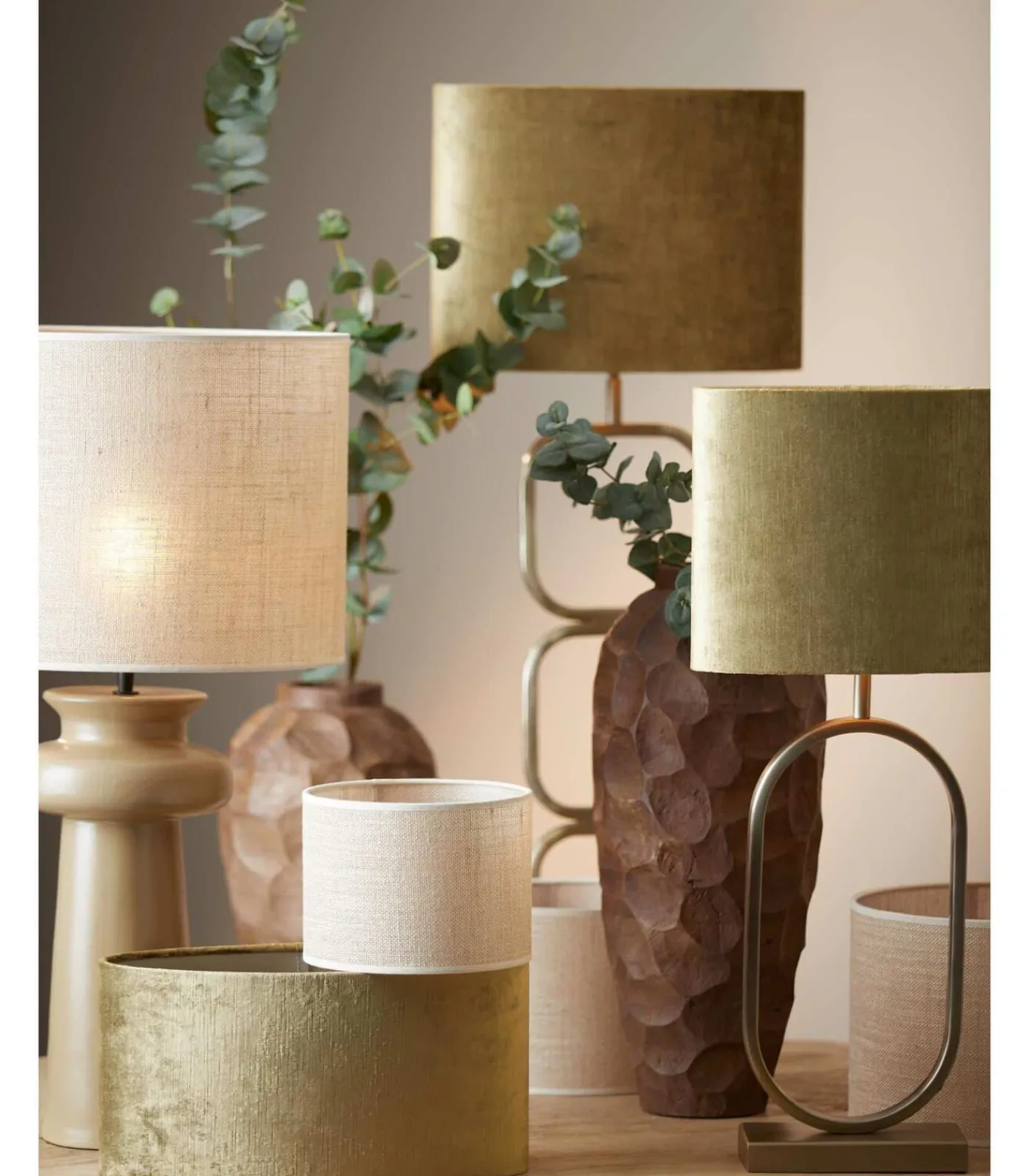 Cilinder lampenkap Sendai - Bruin - Ø30x21cm Lampenkappen