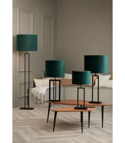 Light & Living Cilinder Lampenkap Velours - Dutch Green - Ø40x30cm