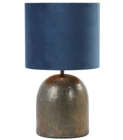 Discount Cilinder Lampenkap Velours - Petrol Blue - Ø35x30cm Lampenkappen