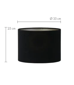 Hot Cilinder Lampenkap Velours - Zwart - Ø40x30cm Lampenkappen
