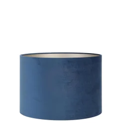 Outlet Cilinder Lampenkap Velours - Petrol Blue - Ø30x21cm Lampenkappen