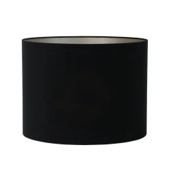 Discount Cilinder lampenkap Velours - Zwart - Ø50x38cm Lampenkappen
