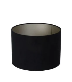 Light & Living Cilinder Lampenkap Velours - Zwart - Ø30x21cm