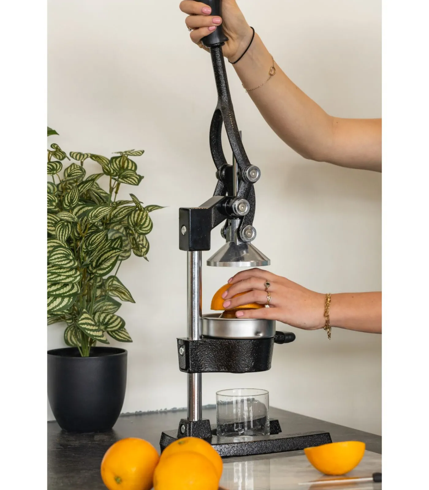 Sareva Citruspers - Gietijzer - Hevelmodel - Zwart