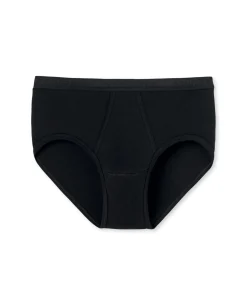 Heren SCHIESSER Classic Herenslip Fijnrib Zwart