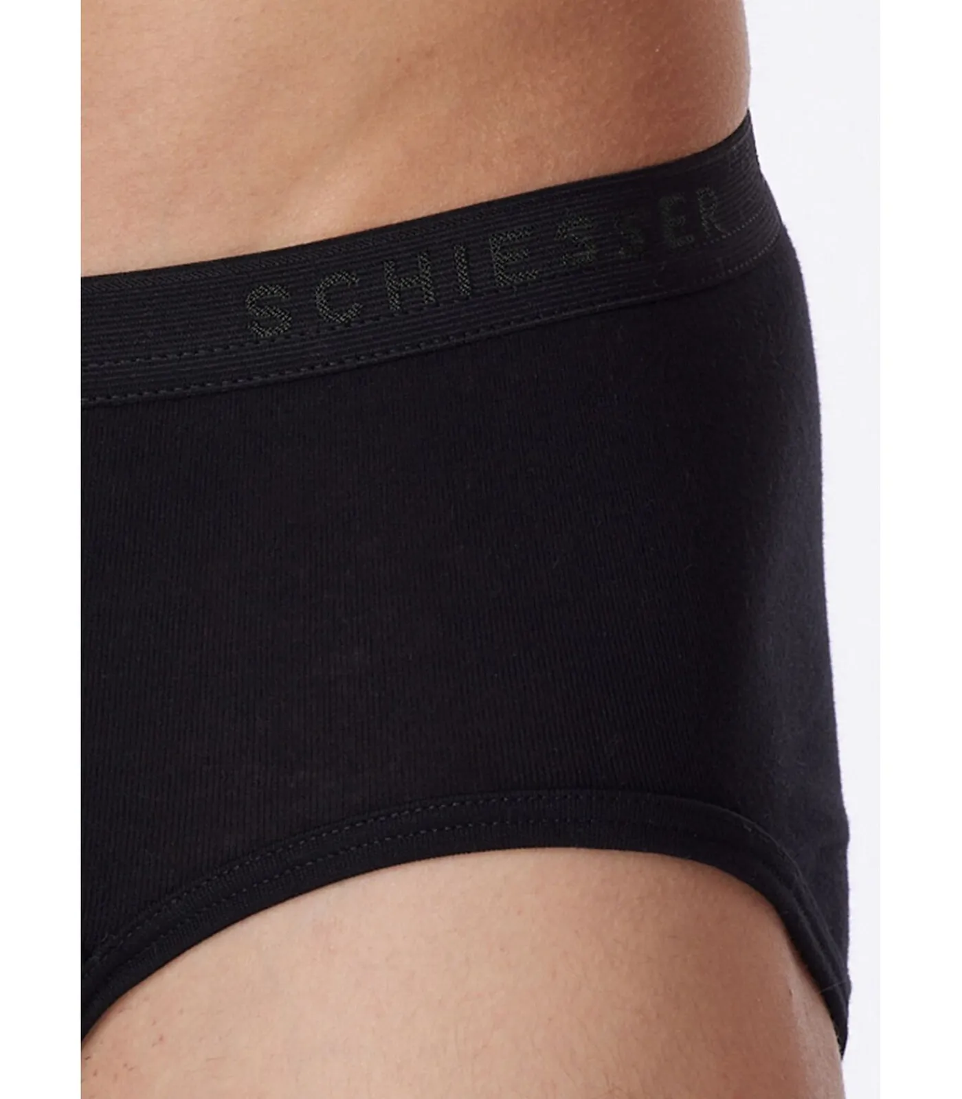 Heren SCHIESSER Classic Herenslip Fijnrib Zwart