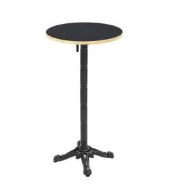 60cm ronde hoge tafel met kantelbaar zwart/gouden blad en zwart Tuinmeubelen