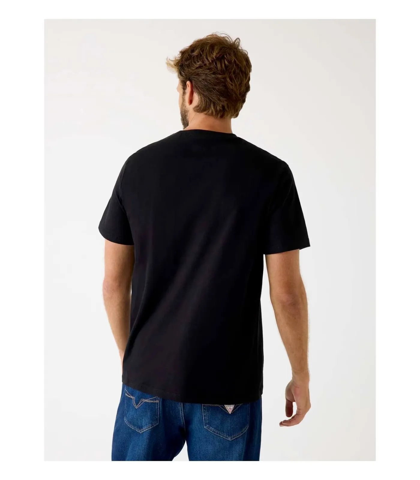 Heren GUESS Cn Ss Triangle Logo Tee