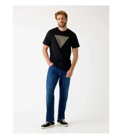 Heren GUESS Cn Ss Triangle Logo Tee