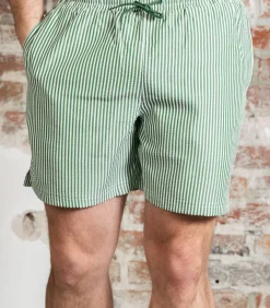 Heren Farah Colbert seersucker swimshort - green meadow