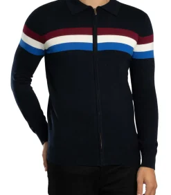 Outlet Colour Block Polo Met Lange Mouwen En Rits Heren T-Shirts & Polo's