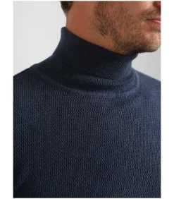 Clearance Coltrui Structure Melange Navy Heren Truien & Cardigans