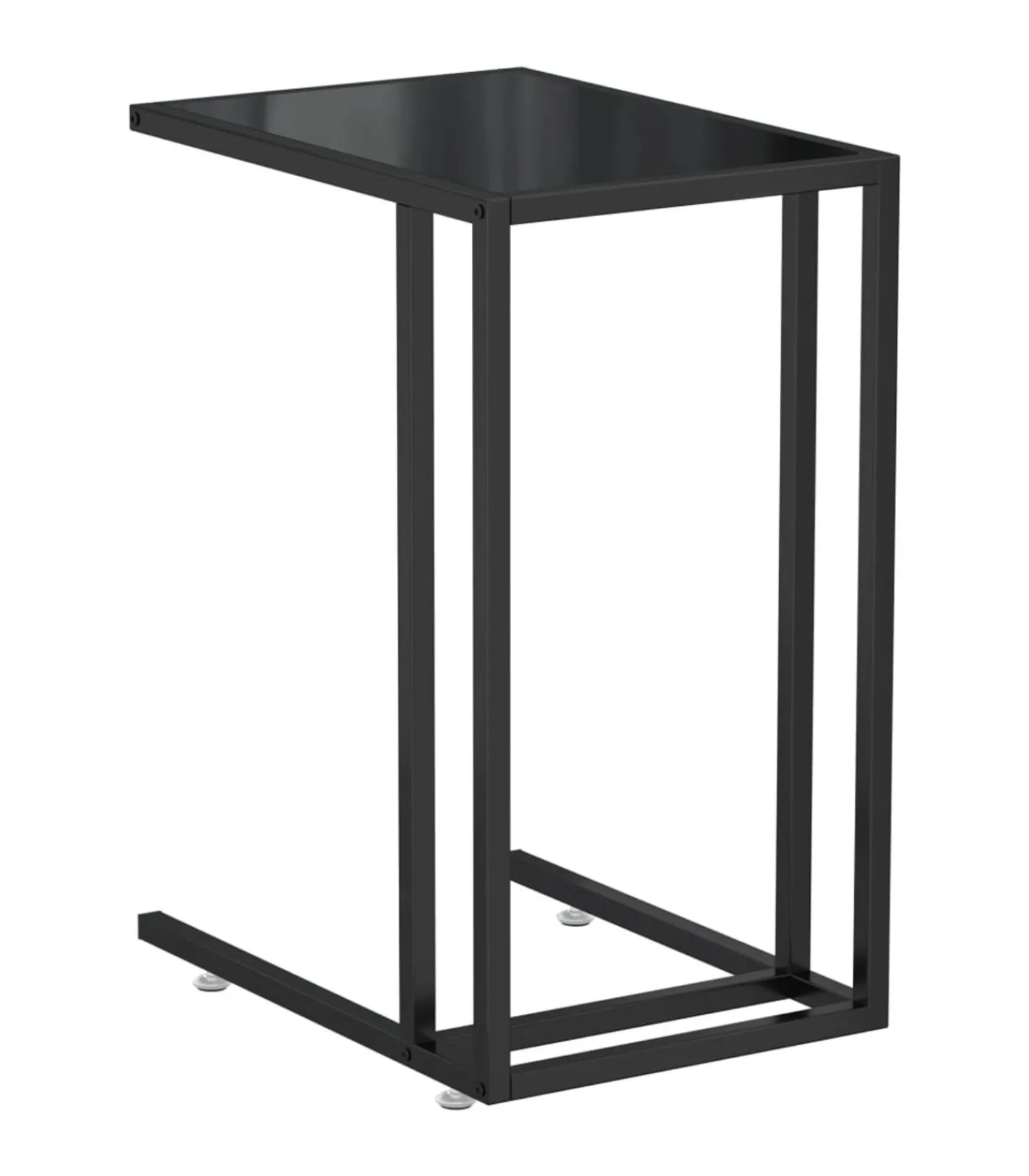 Best Computer bijzettafel 50x35x65 cm gehard glas zwart Tafels