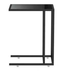 Best Computer bijzettafel 50x35x65 cm gehard glas zwart Tafels