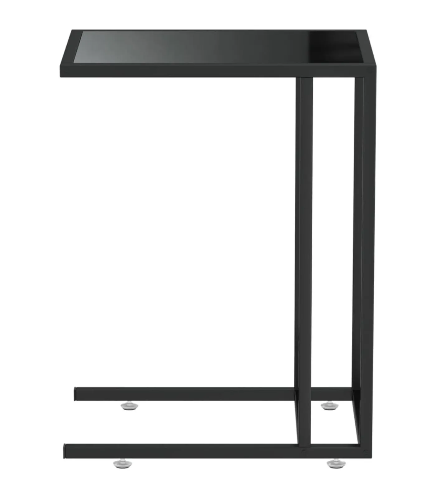 Best Computer bijzettafel 50x35x65 cm gehard glas zwart Tafels