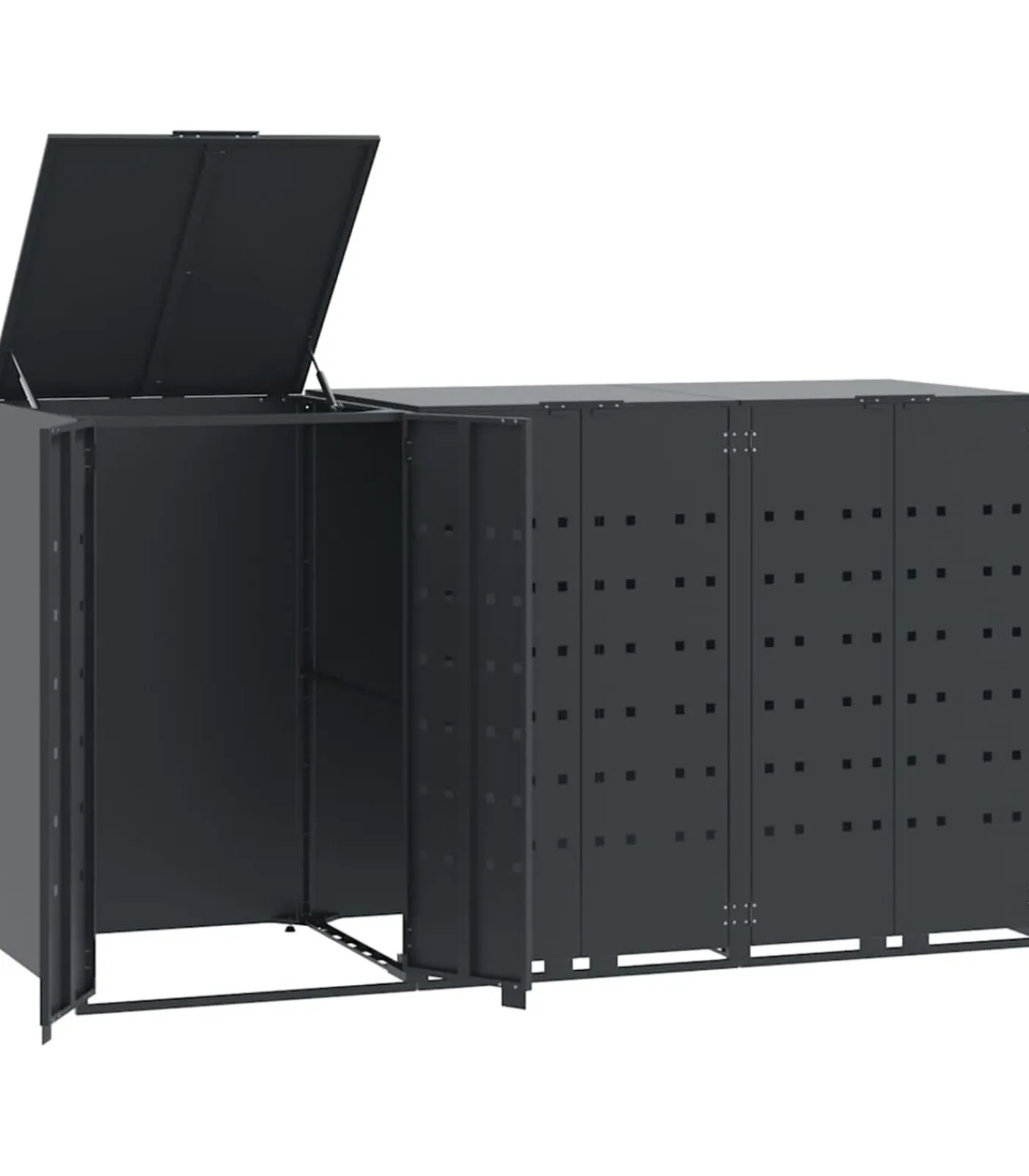 vidaXL Containerberging 3 containers 207x79x117 cm staal antraciet