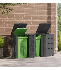 vidaXL Containerberging 3 containers 207x79x117 cm staal antraciet