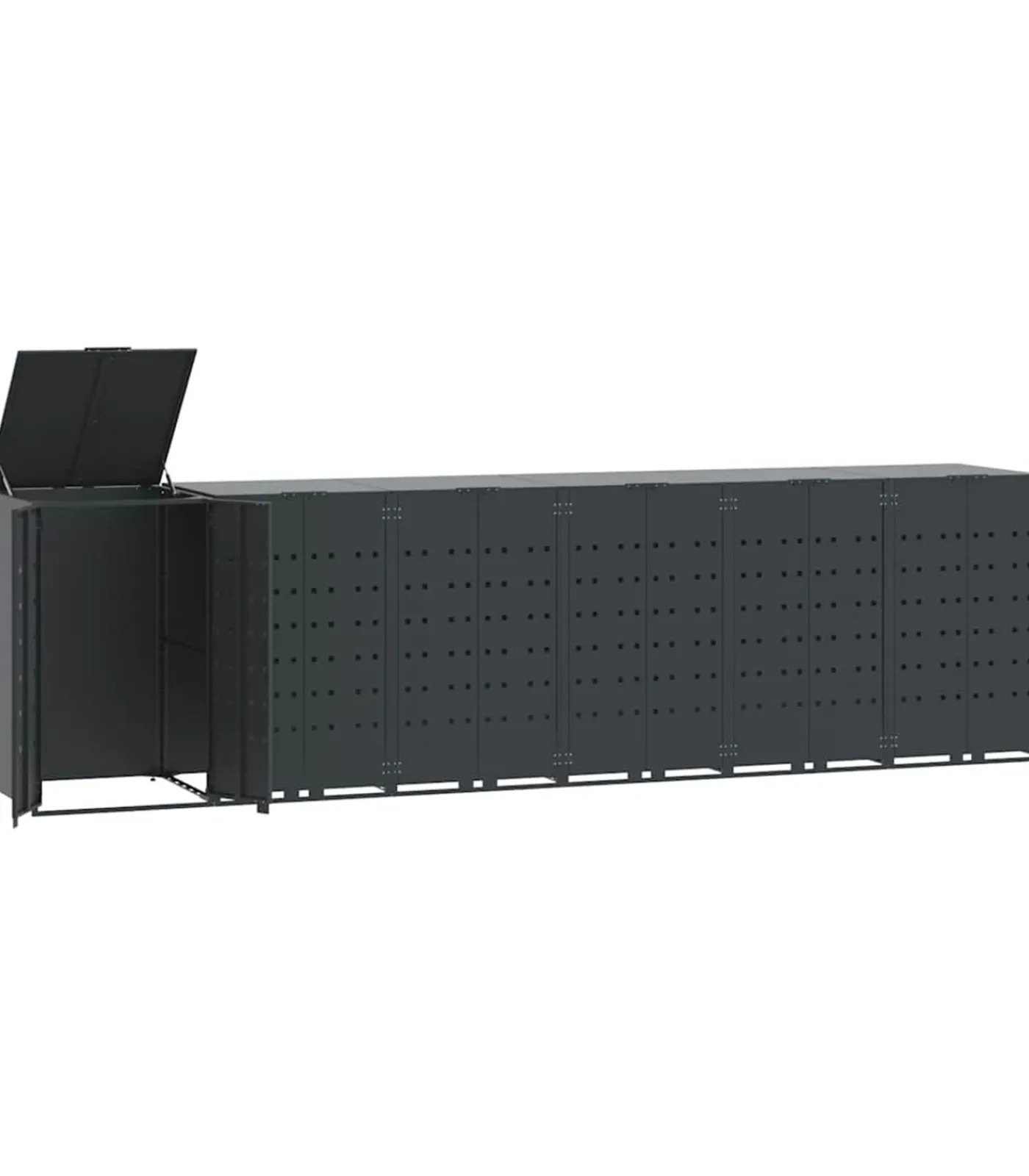 Clearance Containerberging 6 containers 414x79x117 cm staal antraciet Manden En Bakken