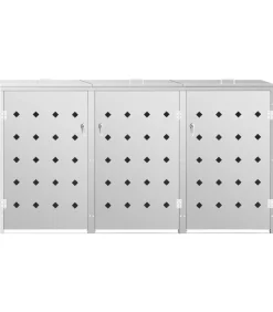 vidaXL Containerberging driedubbel 240 L roestvrij staal