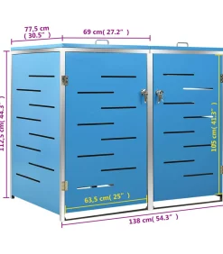 Sale Containerberging dubbel 138x77,5x112,5 cm roestvrij staal Manden En Bakken