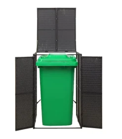 Sale Containerberging enkel 70x80x117 cm poly rattan zwart Manden En Bakken