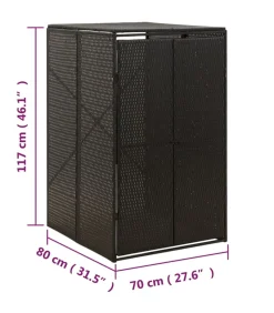 Sale Containerberging enkel 70x80x117 cm poly rattan zwart Manden En Bakken