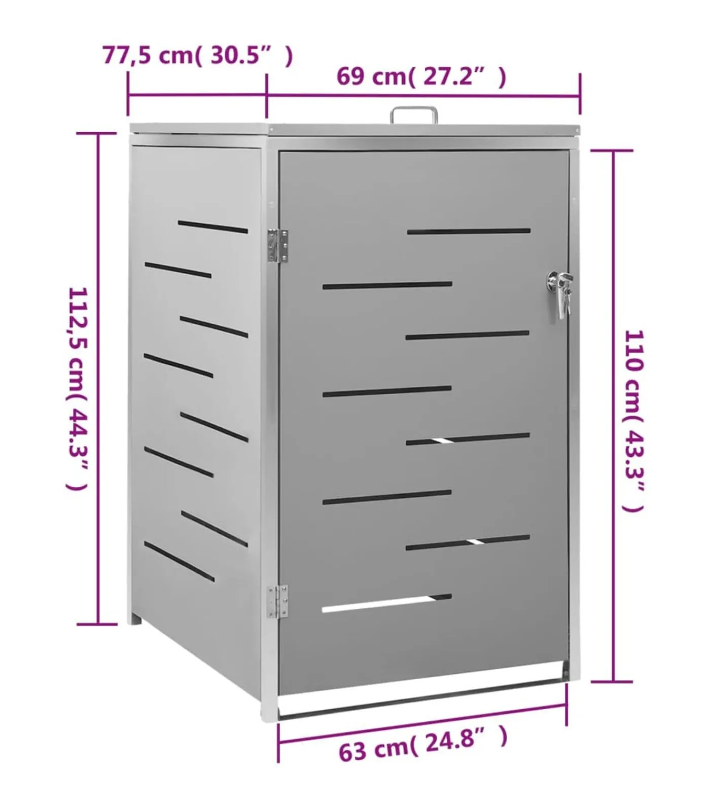 Clearance Containerberging enkel 69x77,5x112,5 cm roestvrij staal Manden En Bakken