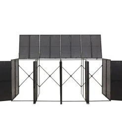 Discount Containerberging viervoudig 274x80x117 cm poly rattan zwart Manden En Bakken