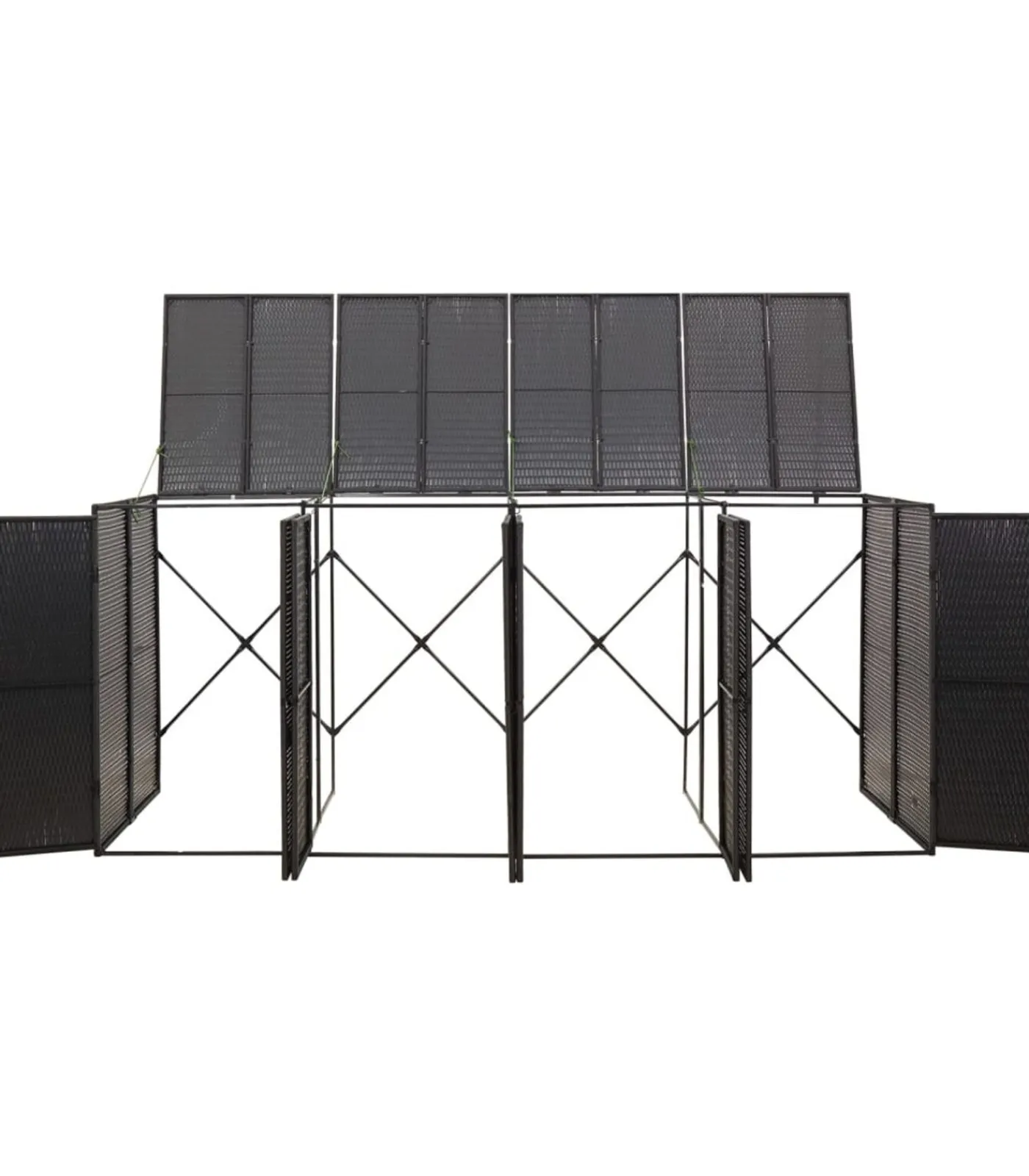 Discount Containerberging viervoudig 274x80x117 cm poly rattan zwart Manden En Bakken