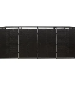 Discount Containerberging viervoudig 274x80x117 cm poly rattan zwart Manden En Bakken
