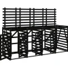 vidaXL Containerberging viervoudig massief grenenhout zwart