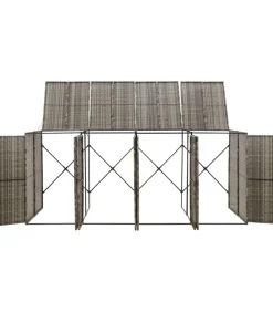 Hot Containerberging viervoudig 274x80x117 cm poly rattan grijs Manden En Bakken